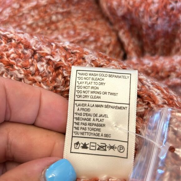 B B Dakota rust white long open pocketed cardigan Size S New - Picture 8 of 9